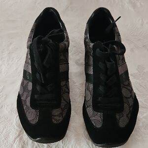 Rare Vintage&New Coach Kelson Black&Grey Jaquard Sneakers.  Women's 7.5